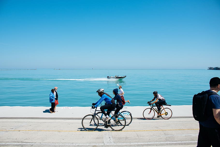 cycling on the beach