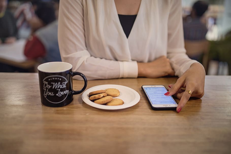 Woman in cafe